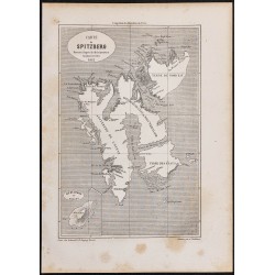 Gravure de 1865 - Carte ancienne du Spitzberg - 1