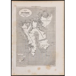 Gravure de 1865 - Carte ancienne du Spitzberg - 1