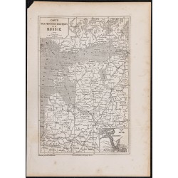 Gravure de 1865 - Carte des pays baltes - 1