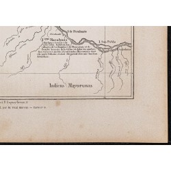 Gravure de 1865 - Carte de l'Amazone - 5