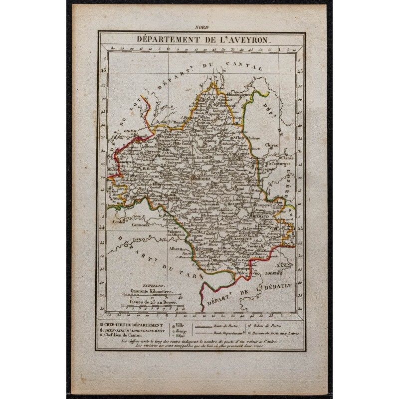 Gravure de 1823 - Département de l'Aveyron - 1