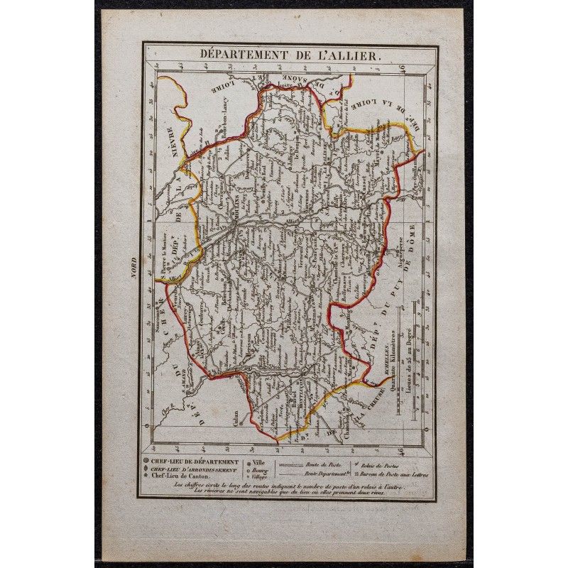 Gravure de 1823 - Département de l'Allier - 1