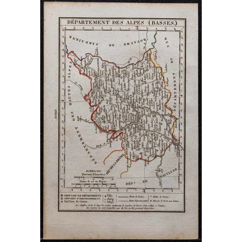 Gravure de 1823 - Département des Alpes-de-Haute-Provence - 1
