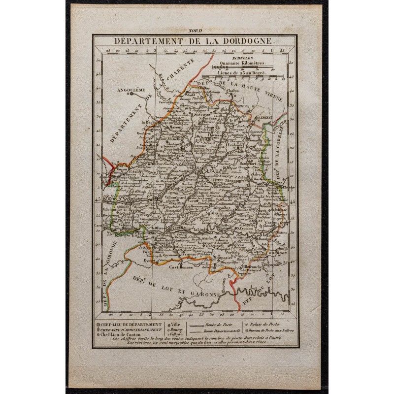 Gravure de 1823 - Département de la Dordogne - 1