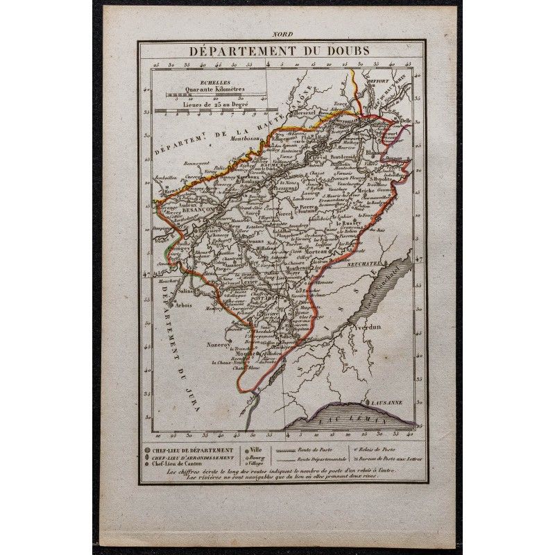 Gravure de 1823 - Département du Doubs - 1