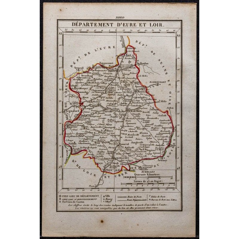 Gravure de 1823 - Département de l'Eure et Loir - 1