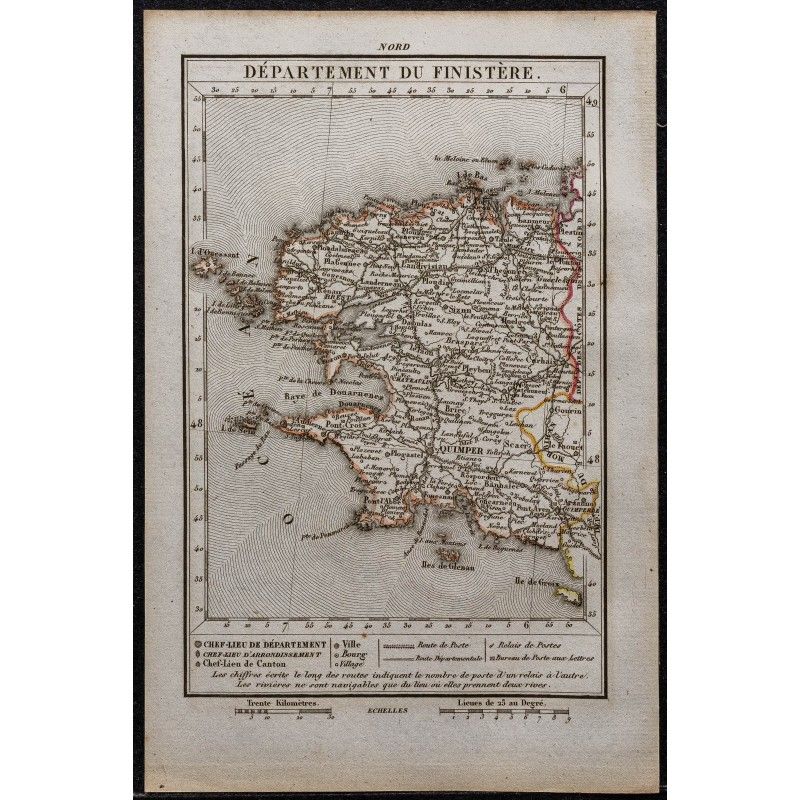 Gravure de 1823 - Département du Finistère - 1