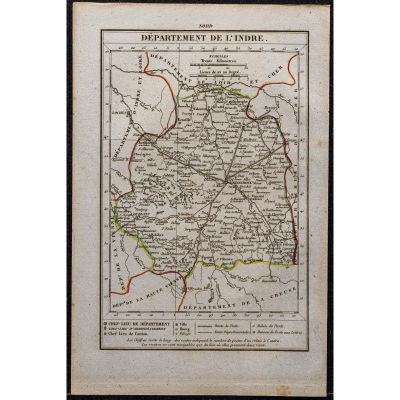 Gravure de 1823 - Département de l'Indre - 1