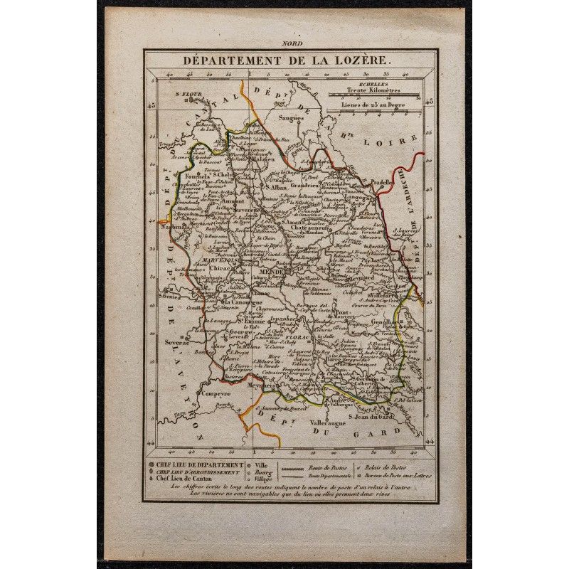 Gravure de 1823 - Département de Lozère - 1