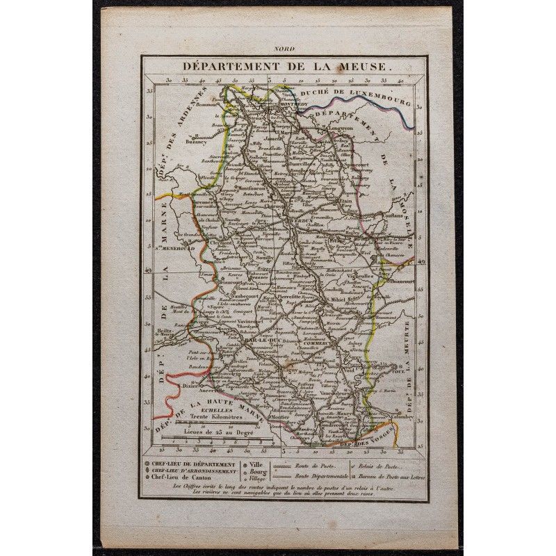 Gravure de 1823 - Département de la Meuse - 1