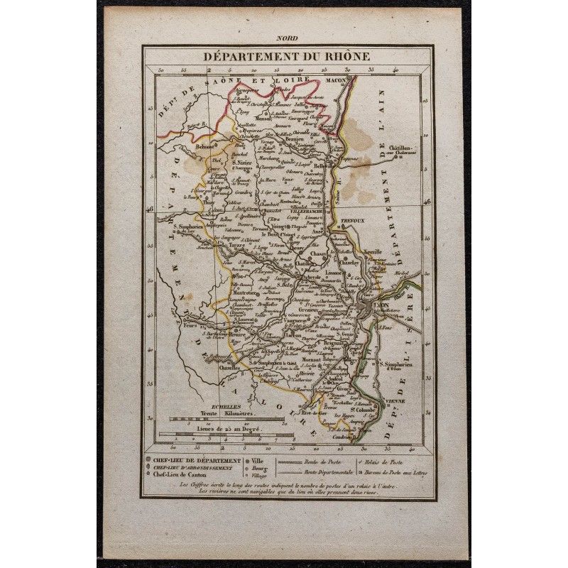 Gravure de 1823 - Département du Rhône - 1
