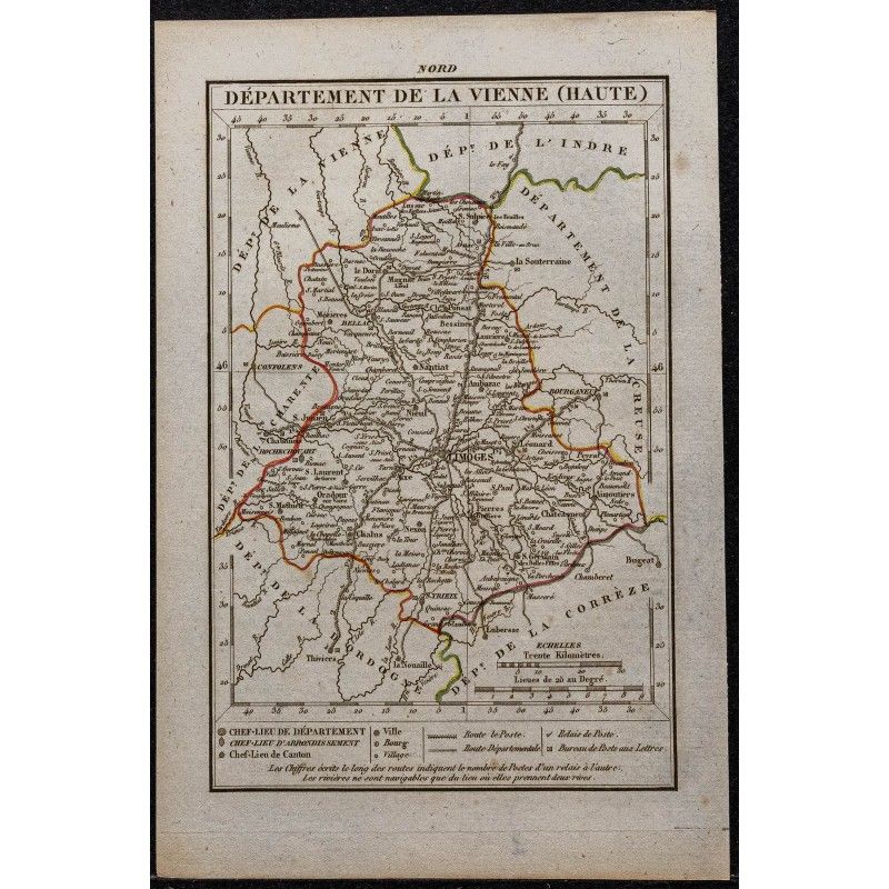 Gravure de 1823 - Département de la Haute-Vienne - 1