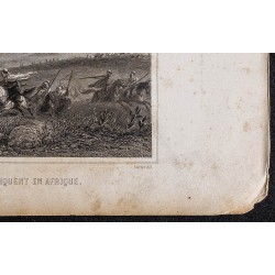 Gravure de 1844 - Les français débarquent en Afrique - 5
