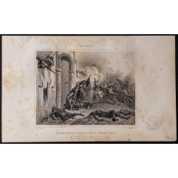 Gravure de 1844 - Expédition d'Alger de Charles Quint - 1
