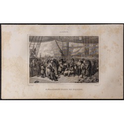 Gravure de 1844 - Bombardement d'Alger par Duquesne - 1