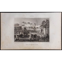 Gravure de 1844 - Porte Bab Azzoun à Alger - 1
