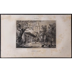Gravure de 1844 - Jardin du Dey à Alger - 1