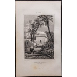 Gravure de 1844 - Tombeaux maures à Bab-El-Oued - 1