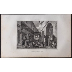 Gravure de 1844 - Boutiques à Alger - 1