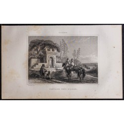 Gravure de 1844 - Fontaine près d'Alger - 1