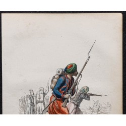 Gravure de 1844 - Zouaves - 2