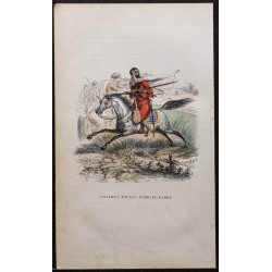 Gravure de 1844 - Cavaliers rouge d'Abd-El-Kader - 1