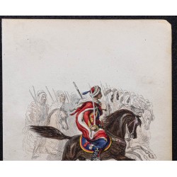 Gravure de 1844 - Spahis (Cavalerie) - 2