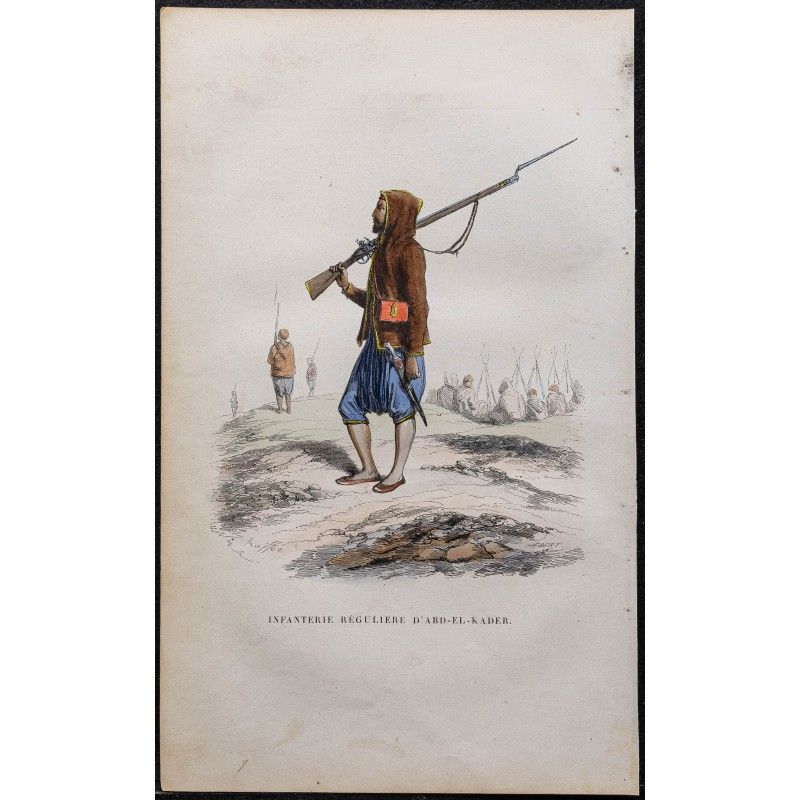 Gravure de 1844 - Infanterie régulière d'Abd-El-Kader - 1