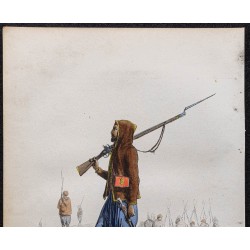 Gravure de 1844 - Infanterie régulière d'Abd-El-Kader - 2
