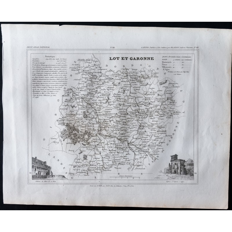 Gravure de 1833 - Département de Lot-et-Garonne - 1