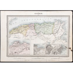 Gravure de 1844 - Carte de l'Algérie - 1