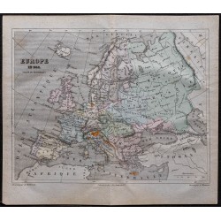 Gravure de 1869 - Europe en 1648 (Traité de Westphalie) - 1