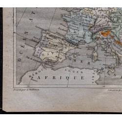 Gravure de 1869 - Europe en 1648 (Traité de Westphalie) - 4