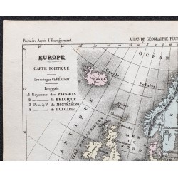 Gravure de 1866 - Carte politique de l'Europe - 2