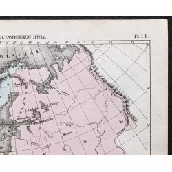 Gravure de 1866 - Carte politique de l'Europe - 3