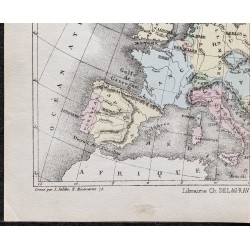 Gravure de 1866 - Carte politique de l'Europe - 4