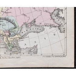 Gravure de 1866 - Carte politique de l'Europe - 5