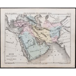 Gravure de 1866 - Carte de l'Asie (Moyen-Orient) - 1
