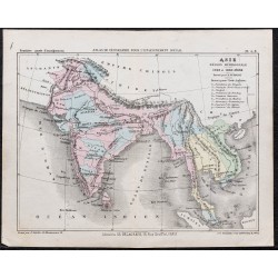 Gravure de 1866 - Inde et Indochine (Asie) - 1