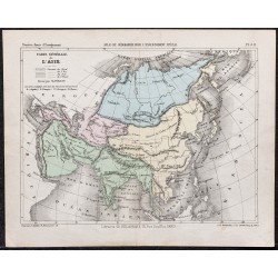 Gravure de 1866 - Carte générale de l'Asie - 1