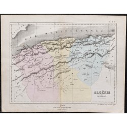 Gravure de 1866 - Carte de l'Algérie - 1