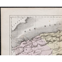 Gravure de 1866 - Carte de l'Algérie - 2
