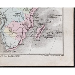 Gravure de 1866 -  Carte générale de l'Afrique - 5