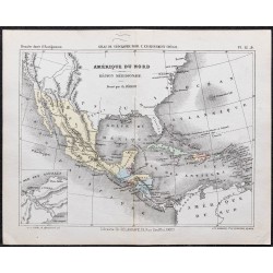 Gravure de 1866 - Mexique et Amérique centrale - 1