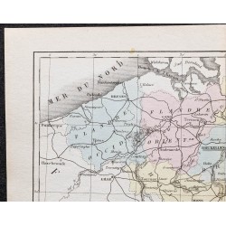 Gravure de 1866 - Carte de la Belgique - 2