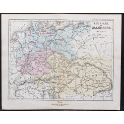 Gravure de 1866 - Empire d'Autriche et Allemagne - 1