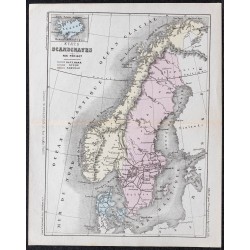 Gravure de 1866 - Scandinavie (Suède, Norvège...) - 1
