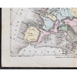 Gravure de 1866 - Carte Topographique de l'Europe - 4