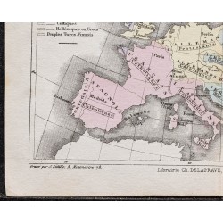 Gravure de 1866 - Carte des races de l'Europe - 4