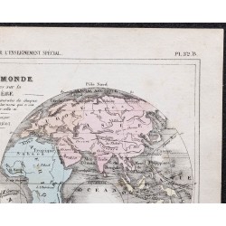 Gravure de 1866 - Mappemonde et notions sur la sphère - 3